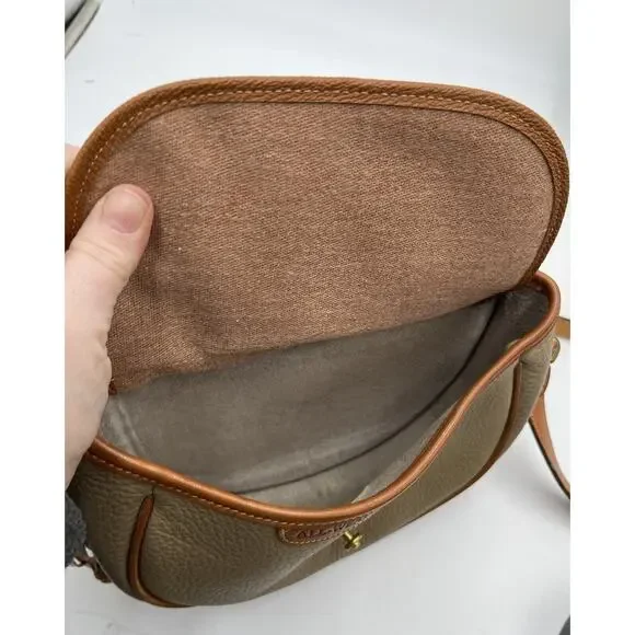 Dooney & Bourke Authenticated Vintage ALW Taupe Saddle Bag Cavalry Troop USA - Picture 12 of 15